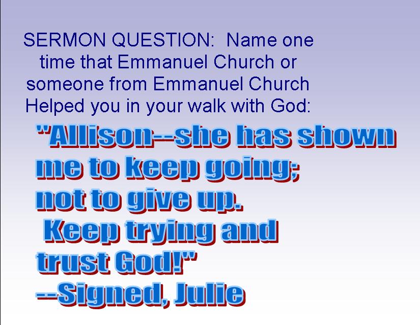 Sermon Q & A
