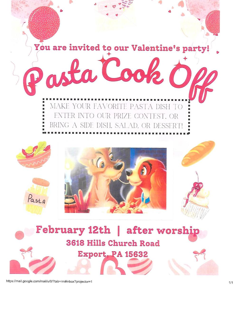 “Valentine’s Party & Pasta Cook Off”